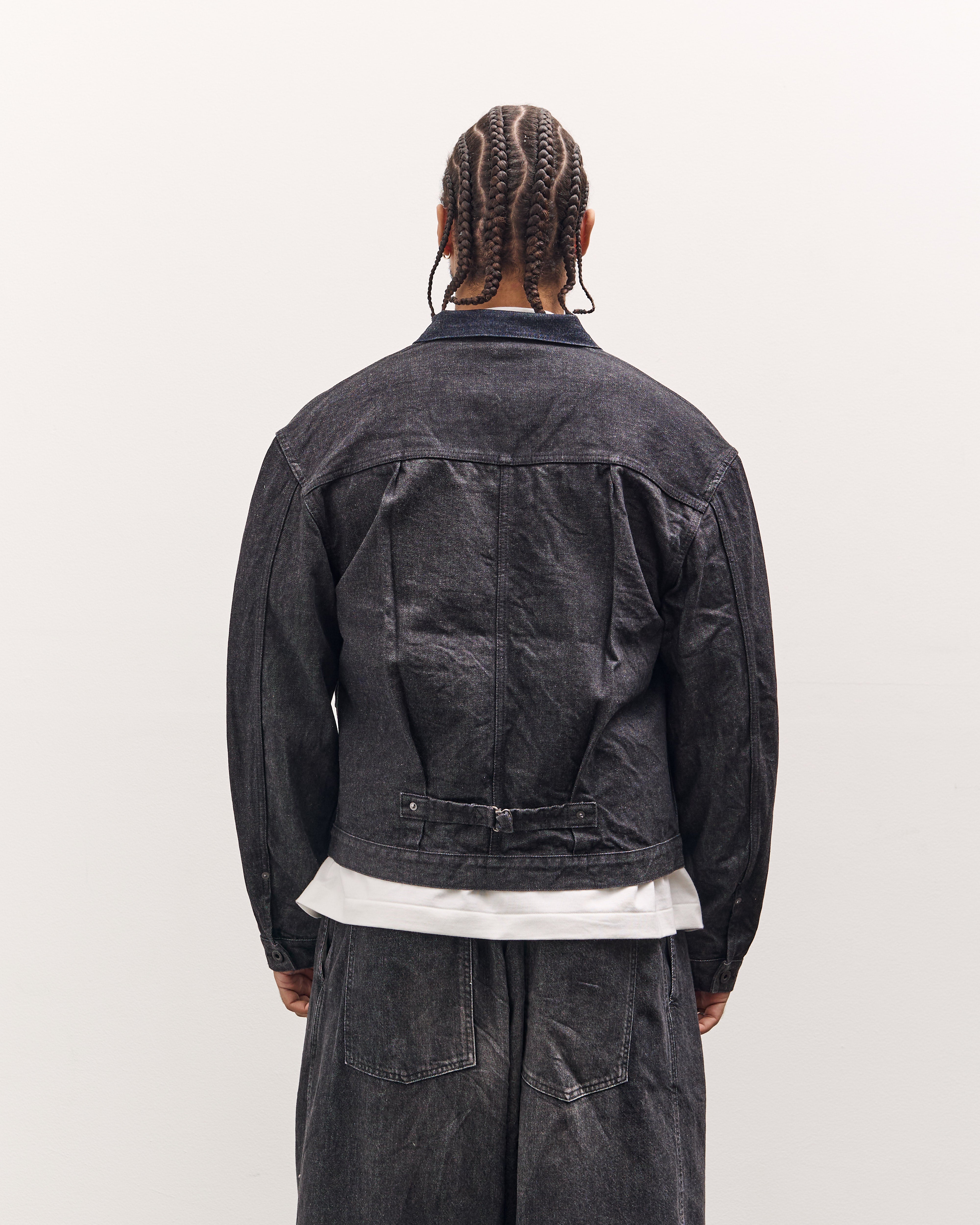 KAPITAL ブラックジャケット Kapital 14Oz Black Denim 1St Jacket, Black – Glasswing