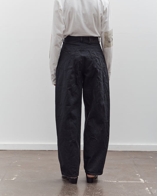 Kapital 14Oz Blk X Blk Denim Club Baggy 5P Pants, Black