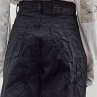 Kapital 14Oz Blk X Blk Denim Club Baggy 5P Pants, Black