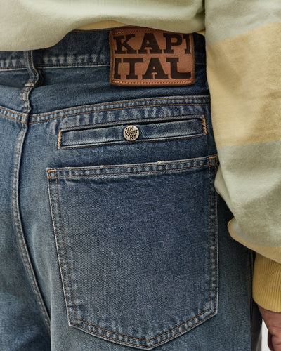 Kapital Unisex 14oz Denim PORT Baggy Pants, PRO