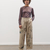 Kapital 14W Corduroy IVY Pants (Memorial Paint Model), Beige
