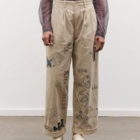 Kapital 14W Corduroy IVY Pants (Memorial Paint Model), Beige