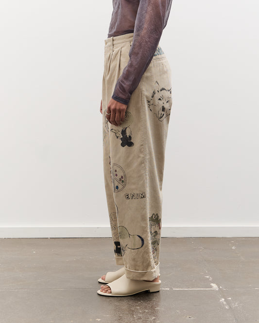 Kapital 14W Corduroy IVY Pants (Memorial Paint Model), Beige