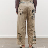 Kapital 14W Corduroy IVY Pants (Memorial Paint Model), Beige