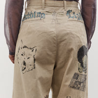 Kapital 14W Corduroy IVY Pants (Memorial Paint Model), Beige