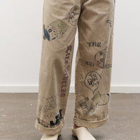Kapital 14W Corduroy IVY Pants (Memorial Paint Model), Beige