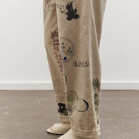 Kapital 14W Corduroy IVY Pants (Memorial Paint Model), Beige