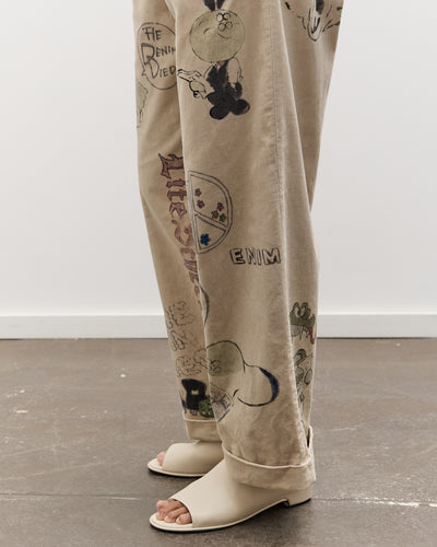 Kapital 14W Corduroy IVY Pants (Memorial Paint Model), Beige