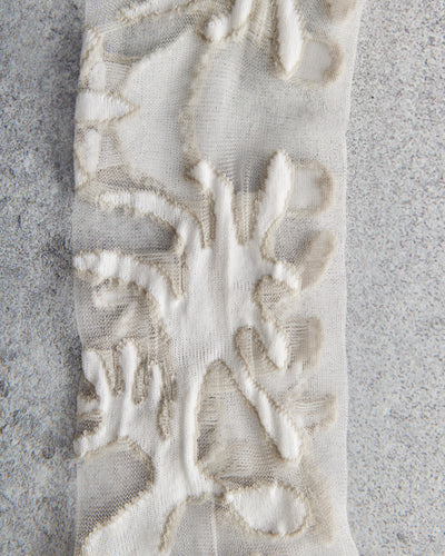 Kapital 168 Yarns Nazca Quilt See Through Socks, White