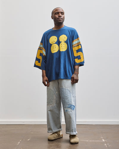 Kapital Unisex 18.5 Jersey Football Huge Tee, Navy Rainbowy 55