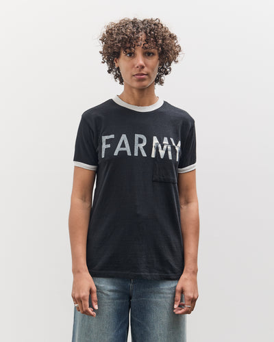 Kapital 18.5 Jersey RINGER Pocket T (FARMY), Black