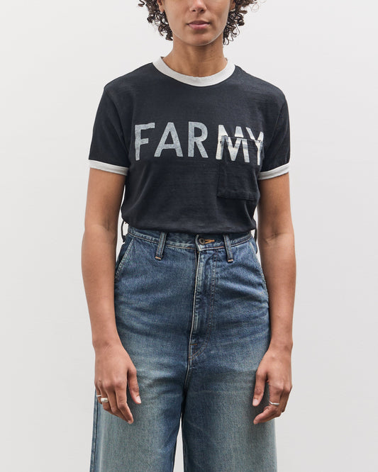 Kapital 18.5 Jersey RINGER Pocket T (FARMY), Black
