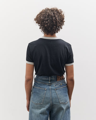 Kapital 18.5 Jersey RINGER Pocket T (FARMY), Black