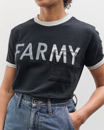 Kapital 18.5 Jersey RINGER Pocket T (FARMY), Black
