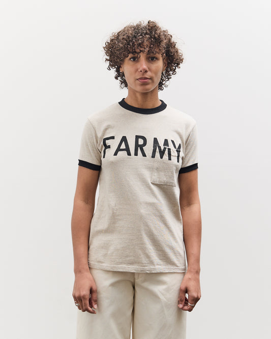 Kapital 18.5 Jersey RINGER Pocket T (FARMY), Ecru