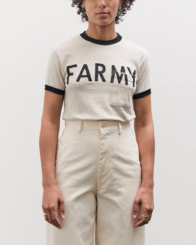 Kapital 18.5 Jersey RINGER Pocket T (FARMY), Ecru