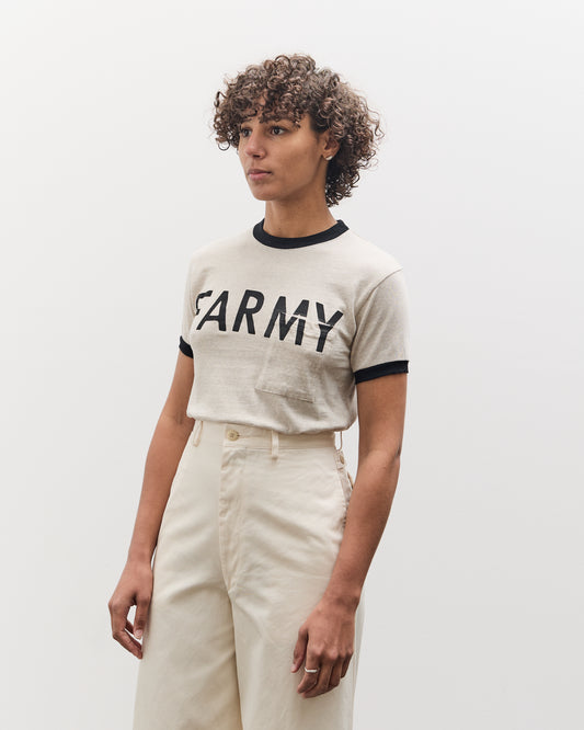 Kapital 18.5 Jersey RINGER Pocket T (FARMY), Ecru