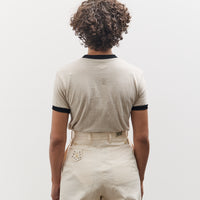 Kapital 18.5 Jersey RINGER Pocket T (FARMY), Ecru