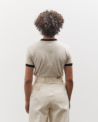 Kapital 18.5 Jersey RINGER Pocket T (FARMY), Ecru