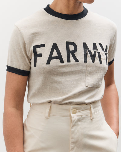 Kapital 18.5 Jersey RINGER Pocket T (FARMY), Ecru