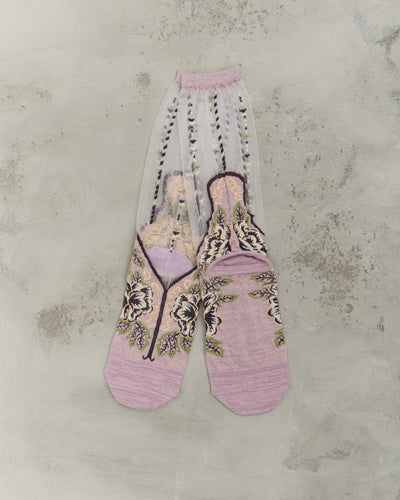 Kapital 200 Yarns VIETNAM SLIPPER See-Through Socks, LightPurple