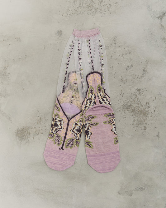 Kapital 200 Yarns VIETNAM SLIPPER See-Through Socks, LightPurple