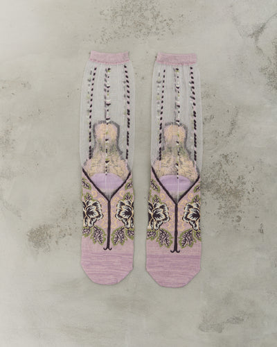Kapital 200 Yarns VIETNAM SLIPPER See-Through Socks, LightPurple