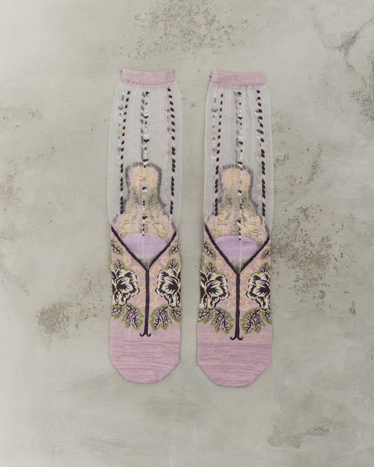 Kapital 200 Yarns VIETNAM SLIPPER See-Through Socks, LightPurple