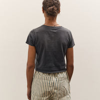 Kapital 20/-Jersey Cropped T (PECKISH Rain Skull), Black