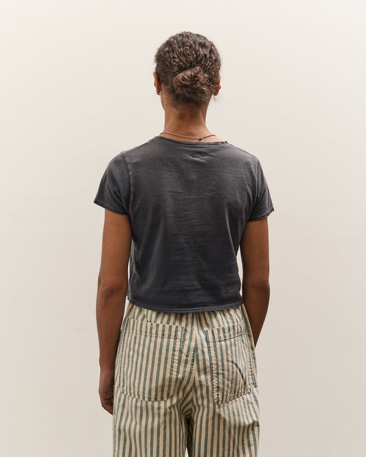 Kapital 20/-Jersey Cropped T (PECKISH Rain Skull), Black