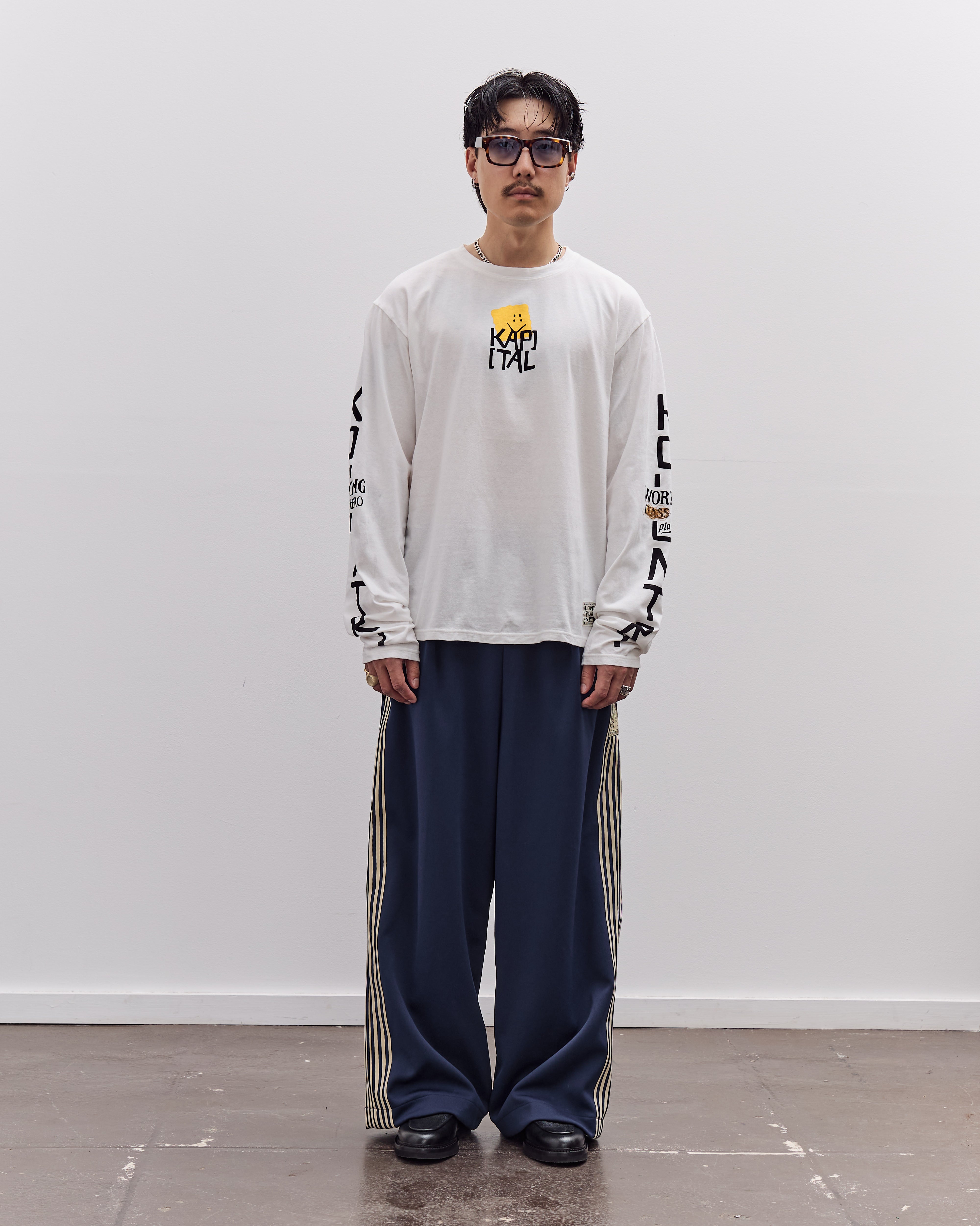 Kapital Unisex 20/-Jersey Crew Long Sleeve T (PECKISH KAP), Yellow