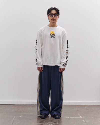 Kapital Unisex 20/-Jersey Crew Long Sleeve T (PECKISH KAP), Yellow