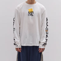 Kapital Unisex 20/-Jersey Crew Long Sleeve T (PECKISH KAP), Yellow