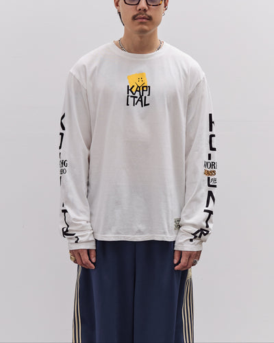 Kapital Unisex 20/-Jersey Crew Long Sleeve T (PECKISH KAP), Yellow