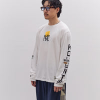 Kapital Unisex 20/-Jersey Crew Long Sleeve T (PECKISH KAP), Yellow