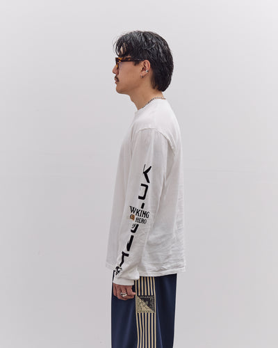Kapital Unisex 20/-Jersey Crew Long Sleeve T (PECKISH KAP), Yellow