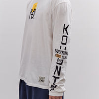Kapital Unisex 20/-Jersey Crew Long Sleeve T (PECKISH KAP), Yellow
