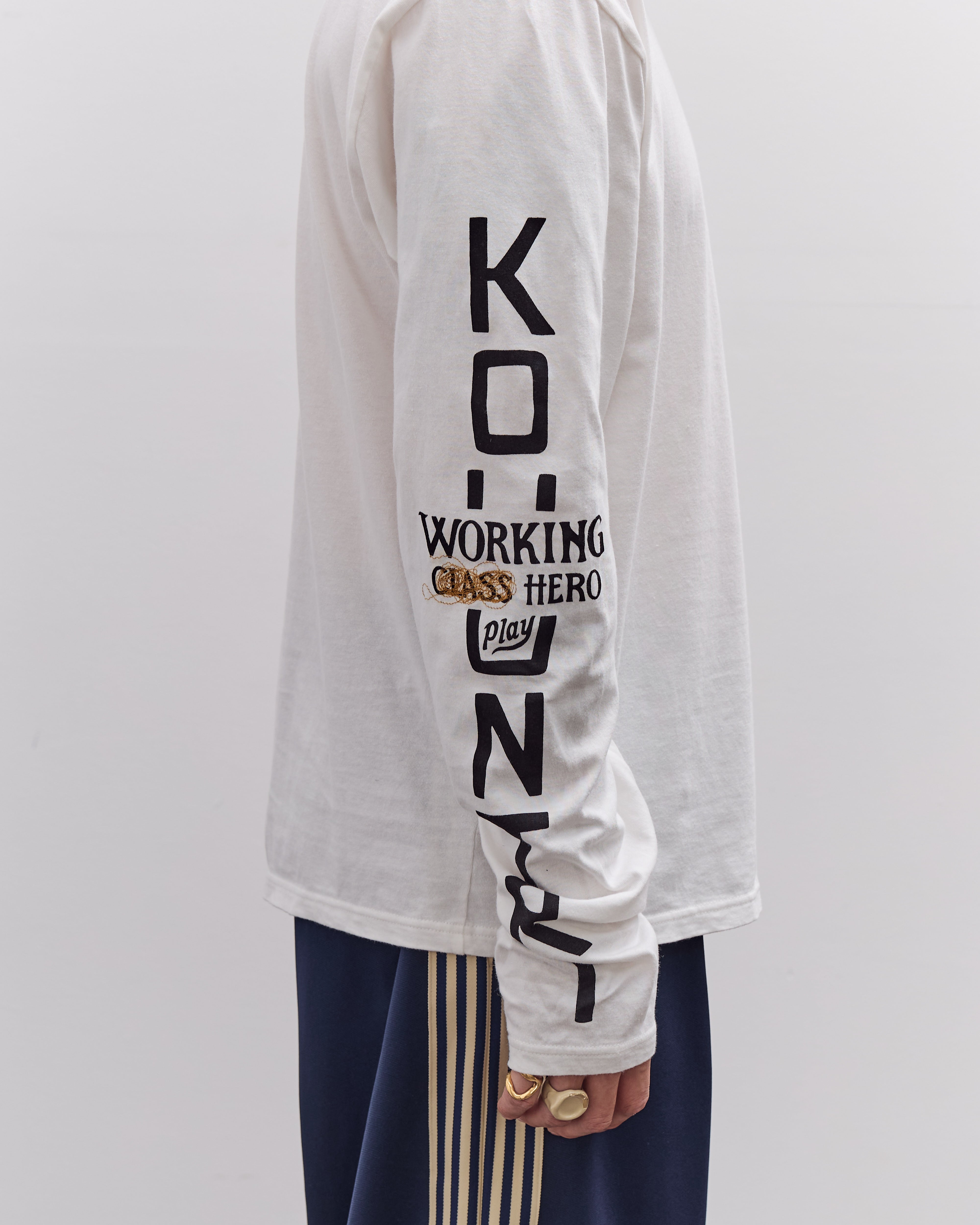 Kapital Unisex 20/-Jersey Crew Long Sleeve T (PECKISH KAP), Yellow