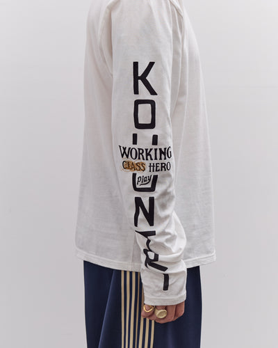 Kapital Unisex 20/-Jersey Crew Long Sleeve T (PECKISH KAP), Yellow