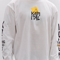 Kapital Unisex 20/-Jersey Crew Long Sleeve T (PECKISH KAP), Yellow