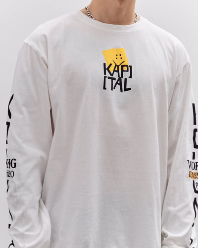 Kapital Unisex 20/-Jersey Crew Long Sleeve T (PECKISH KAP), Yellow
