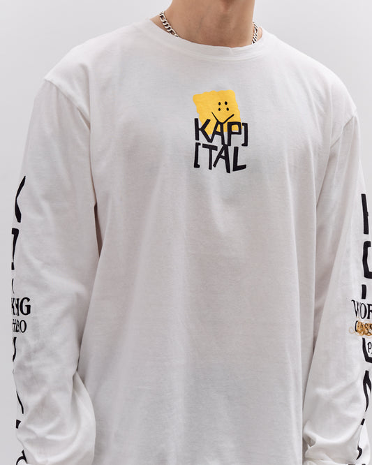 Kapital Unisex 20/-Jersey Crew Long Sleeve T (PECKISH KAP), Yellow