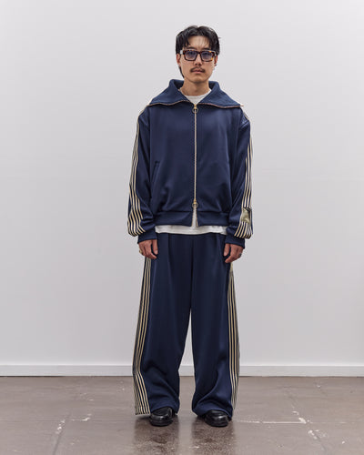 Kapital Smooth Jersey Sailor Track JKT Unisex (BannerStripe), Navy