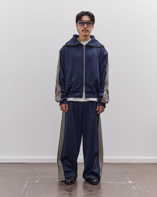 Kapital Smooth Jersey Sailor Track JKT Unisex (BannerStripe), Navy