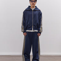 Kapital Smooth Jersey Baggy Track Pants Unisex (BannerStripe), Navy
