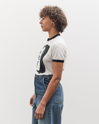 Kapital 20 Jersey Ringer T (DENIM MEN LOVE CATS SCRATCH), White