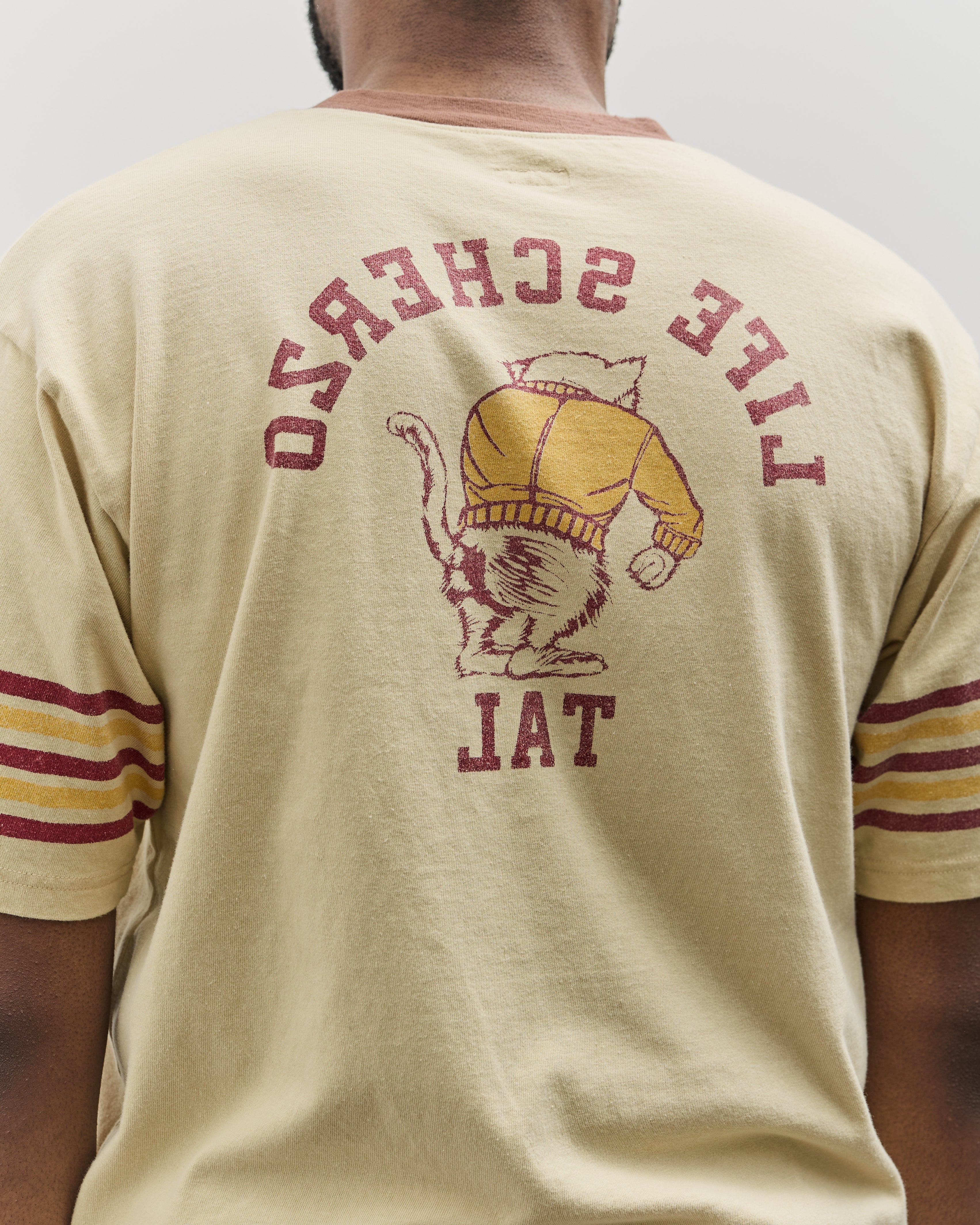 Kapital Unisex 20/-Jersey V-Neck RINGER-T (College CAPITAL