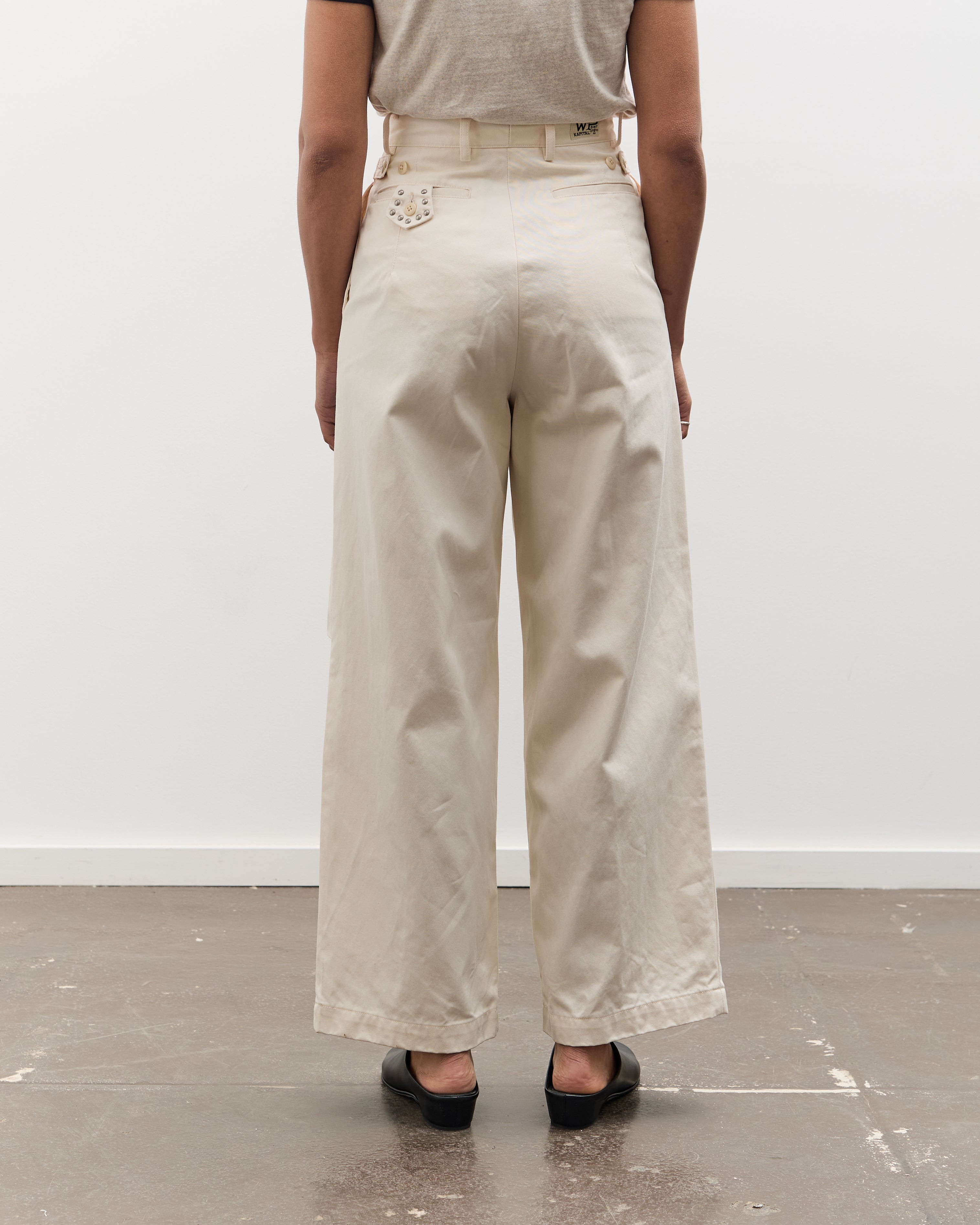 Kapital 36/2 Westpoint Chino ZOOT Trouser (Ladies), Ecru – Glasswing