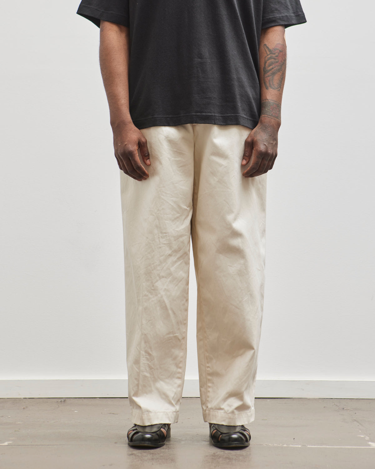 Kapital 36/2 Westpoint Chino ZOOT Trouser (Mens), Ecru – Glasswing