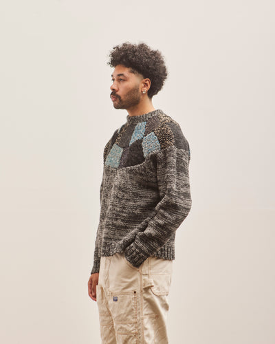 Kapital 3G Wool TUGIHAGI Crew Sweater, Black